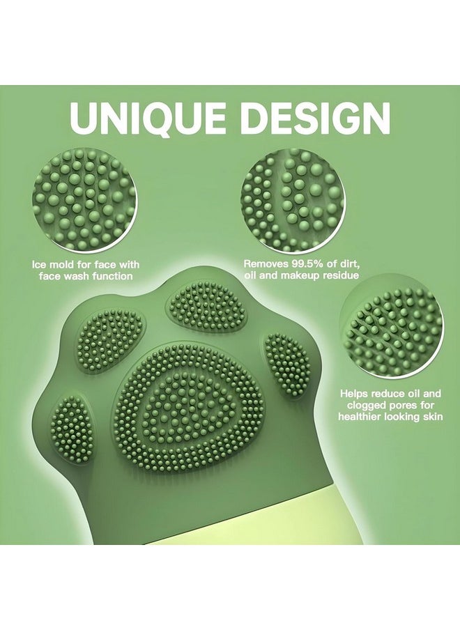 Skinside - SkinSide Ice Roller for Face with Scrubber | Ice Roller for Face | Face Ice Roller for Men & Women | Ice Cube Roller for Glowing Skin & Puffy Eyes | Reusable & Unbreakable (Green) - Image 1