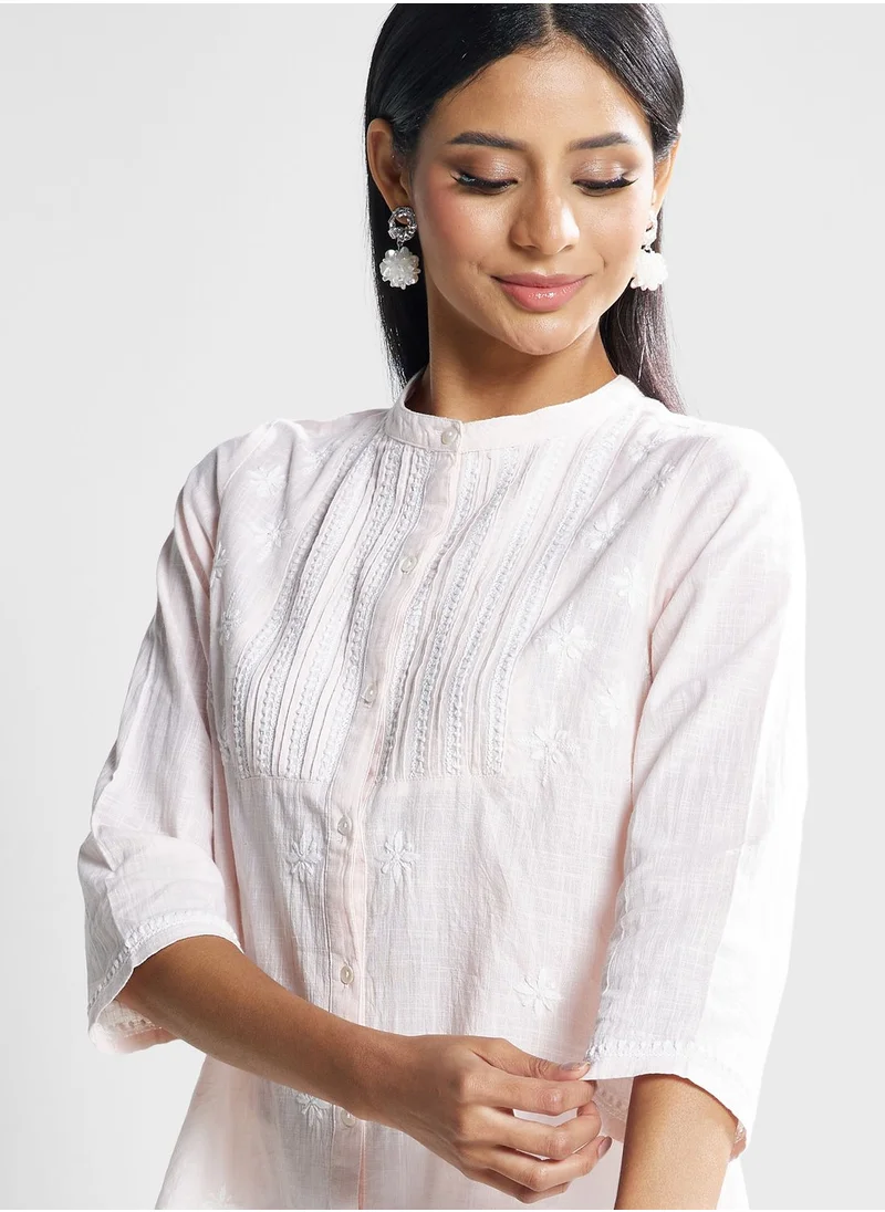 Fabindia Embroidered Button Down Kurti