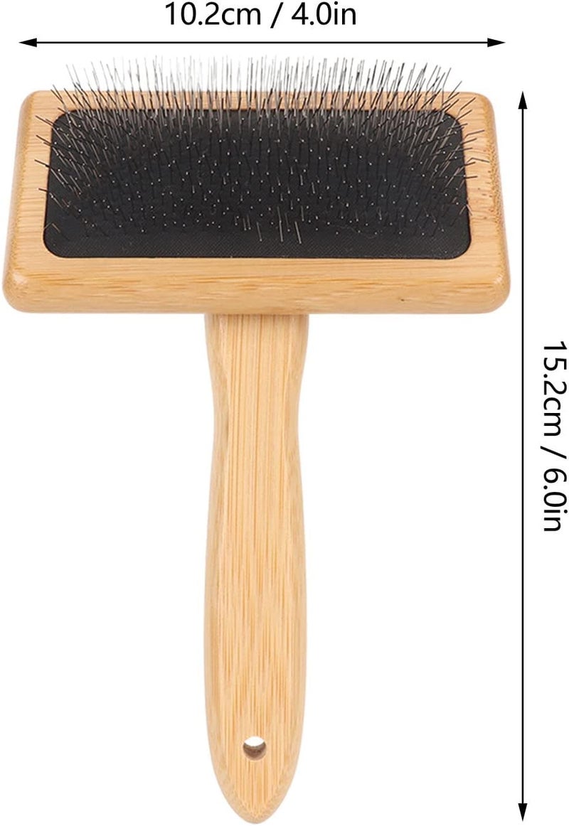 Fockety Sheepskin Wool Brush, Sheepskin Wool Wire Brush with Hole Air Bag Cushion, Macrame Slicker Comb Pet Slicker Brush with Wood Handle for Grooming, Removing Shedding and Dirt (L) - Image 5