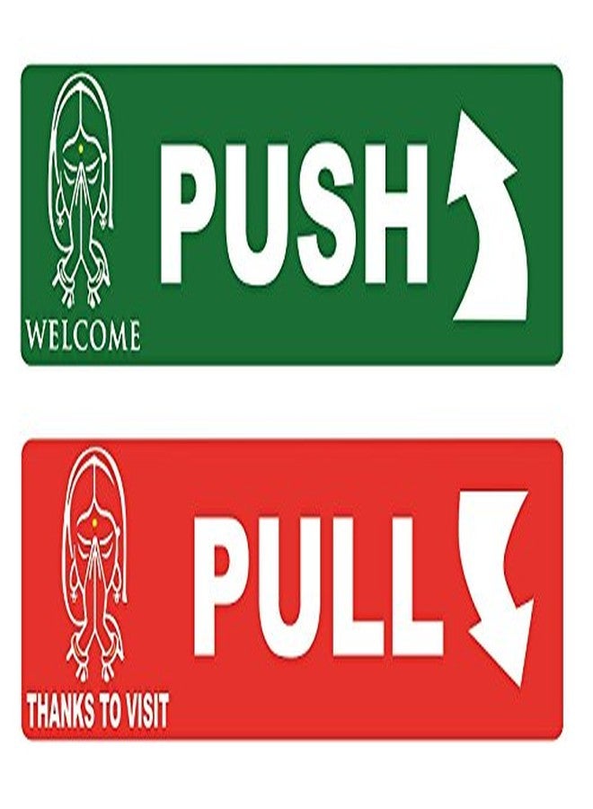 Asmi Collections Push and Pull Signs with Welcome and Thanks Note Stickers - Image 1