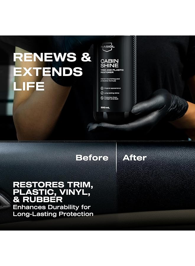 nasiol Cabinshine Car Interior Accessories And Plastic Polisher, Restorer-500 Ml-Dashboard Care And Renewal, Car Detailing Products Interior, Plastic Care - Image 2