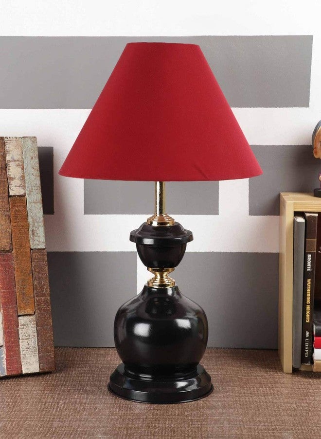 Improvhome مصباح طاولة جميل من إمبوفهوم بغطاء أحمر لغرفة النوم وغرفة المعيشة - Image 2