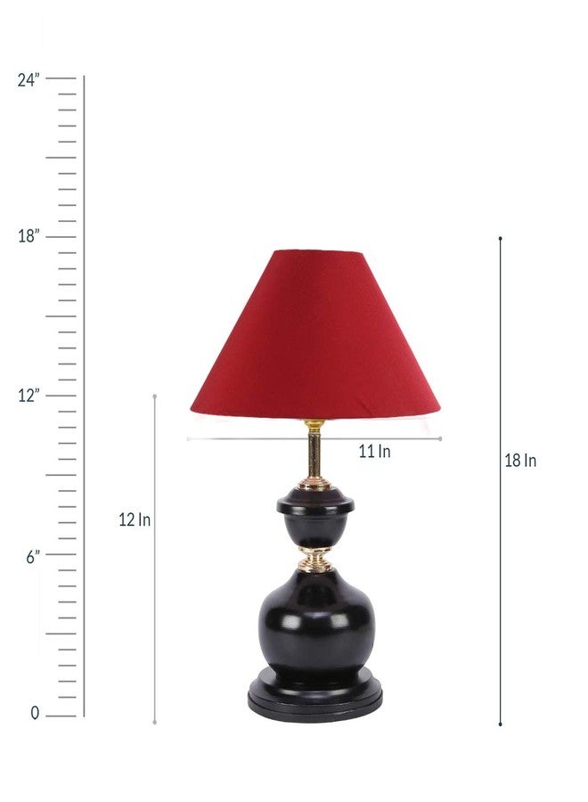 Improvhome مصباح طاولة جميل من إمبوفهوم بغطاء أحمر لغرفة النوم وغرفة المعيشة - Image 3