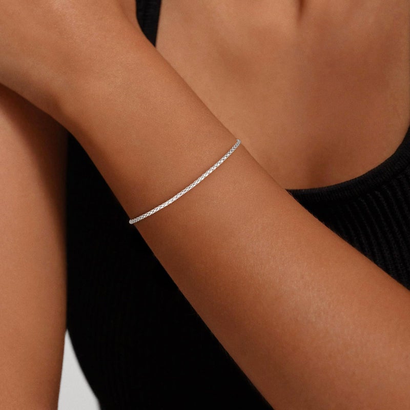 Treasure Bender S925 Sterling Silver Popcorn Bracelets for Women - Sterling Silver Popcorn Chain Bracelet Handmade Jewelry Gold Bracelets for Women - Image 3