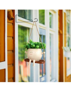 Resin Hanging Planter Pot, Rustic Succulent Plant Holder,With Smiling Face Design,Swing Base, Outdoor Garden Indoor Home Decor - pzsku/ZF82CFACEC14B2C0B91BBZ/45/_/1739590638/1e91ad38-a5d3-44a5-a5b9-afa062fe9a13