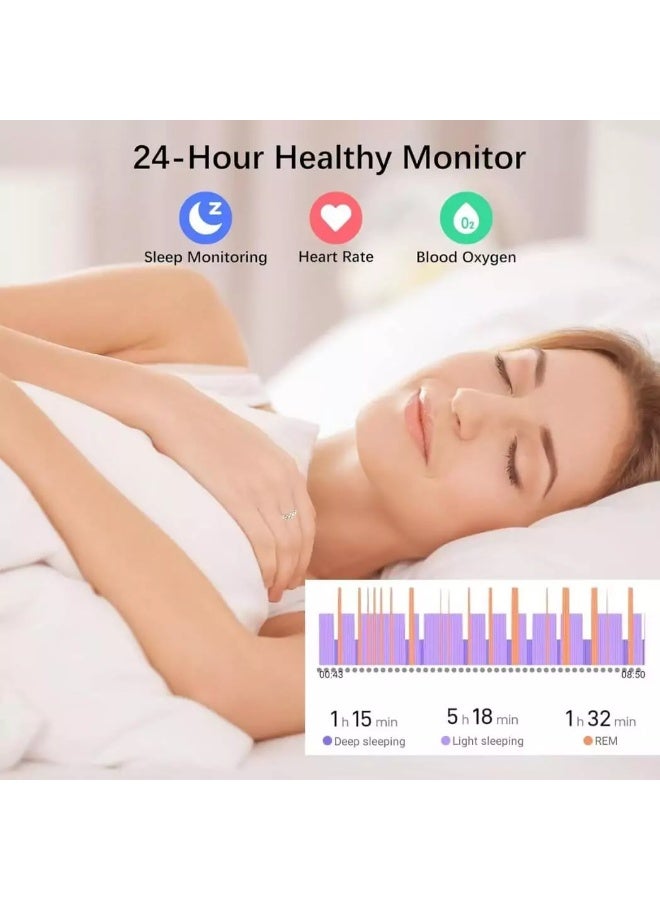 Smart Ring Fitness Tracker with Charging Case (Size #8) | Heart Rate, SpO₂, Sleep & Activity Monitor for iOS & Android - Image 2