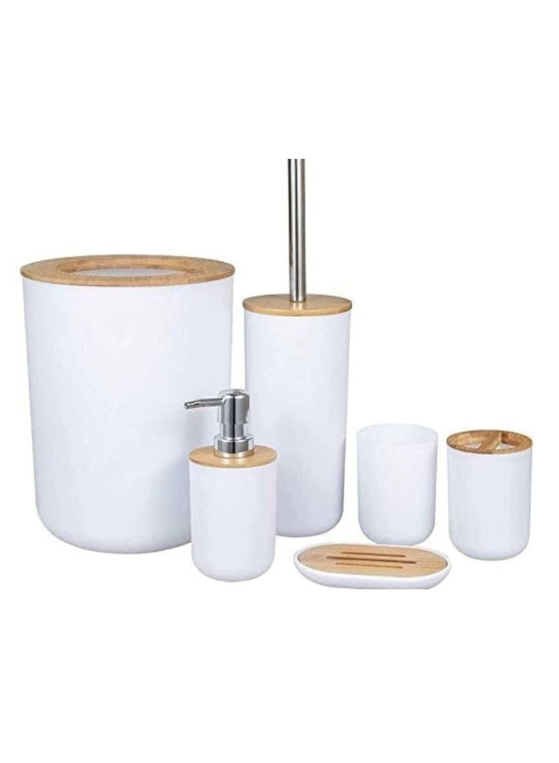 Luxury 6 Piece Multi-Purpose Bathroom Set with Elegant and Modern Design Available in 3 Colors Sh (White)  - Image 1
