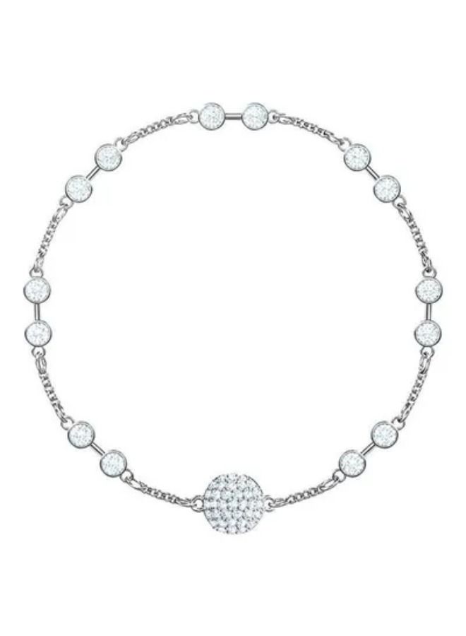 Chomel Rhodium Plated Crystal Studded Bracelet - Image 1