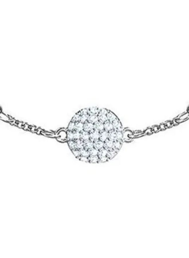 Chomel Rhodium Plated Crystal Studded Bracelet - Image 4