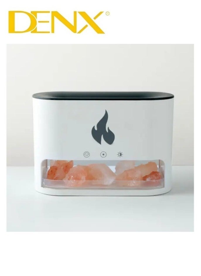 Denx - DENX Humidifier Air freshener diffuser, Fire style humidifier, Himalayan Salt Flame Effect Diffuser for Signature Lighting, Electric Flame Aroma Diffuser, Steam Air Freshener With a Capacity of 250 ml For Purification, DX2510 - Image 1