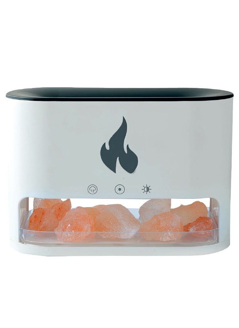 Denx - DENX Humidifier Air freshener diffuser, Fire style humidifier, Himalayan Salt Flame Effect Diffuser for Signature Lighting, Electric Flame Aroma Diffuser, Steam Air Freshener With a Capacity of 250 ml For Purification, DX2510 - Image 1