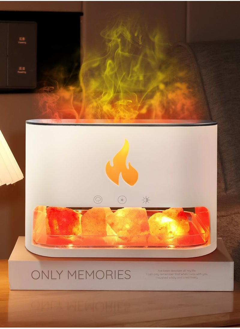 Denx - DENX Humidifier Air freshener diffuser, Fire style humidifier, Himalayan Salt Flame Effect Diffuser for Signature Lighting, Electric Flame Aroma Diffuser, Steam Air Freshener With a Capacity of 250 ml For Purification, DX2510 - Image 1