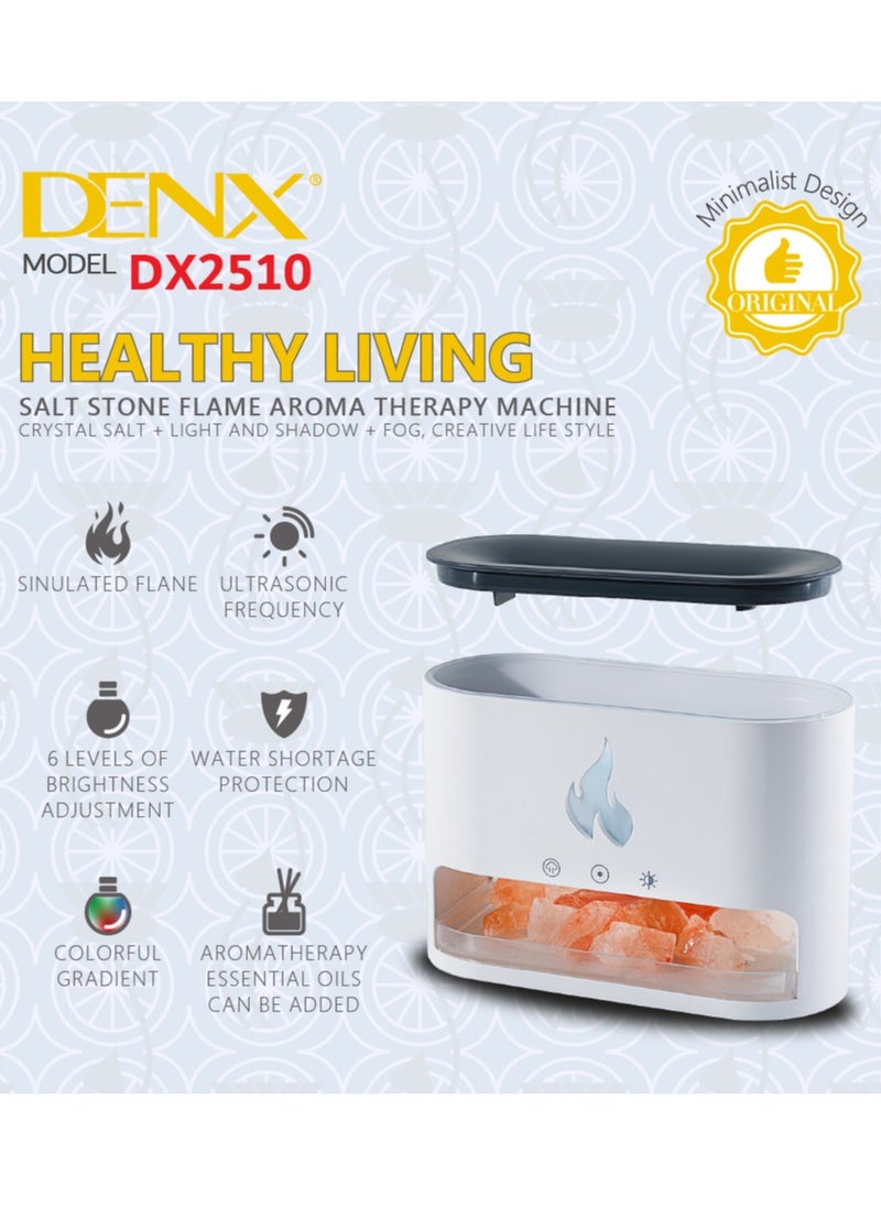 Denx - DENX Humidifier Air freshener diffuser, Fire style humidifier, Himalayan Salt Flame Effect Diffuser for Signature Lighting, Electric Flame Aroma Diffuser, Steam Air Freshener With a Capacity of 250 ml For Purification, DX2510 - Image 1