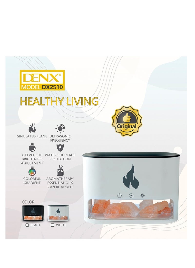 Denx - DENX Humidifier Air freshener diffuser, Fire style humidifier, Himalayan Salt Flame Effect Diffuser for Signature Lighting, Electric Flame Aroma Diffuser, Steam Air Freshener With a Capacity of 250 ml For Purification, DX2510 - Image 1