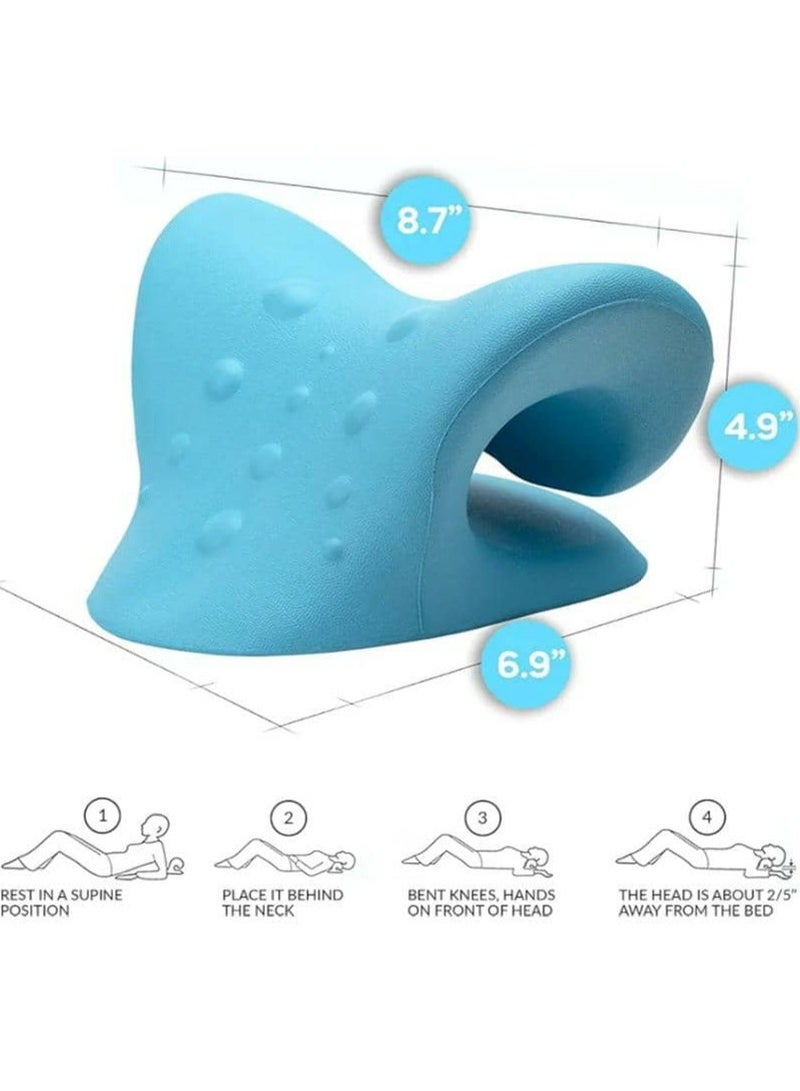 HL Neck and Shoulder Relaxer, Neck Pillow, Neck Stretcher, Orthopedic Pillow, Neck Pain Relief Chiropractic Pillow, Ergonomic Traction Neck Support Pillow for Neck Pain Relief with Travel Bag - Image 1