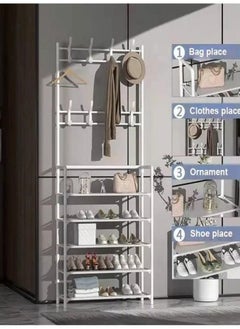 Shoe Rack, Coat Rack Multifunctional Coat Rack with 8 Hooks 5-tier Shoe Rack Bag Rack Shoe Box Rack Multi-scene White - pzsku/ZF82D28335850B105E52CZ/45/_/1681731300/7bdd65db-c585-447f-a230-c37bc7d5a6a2