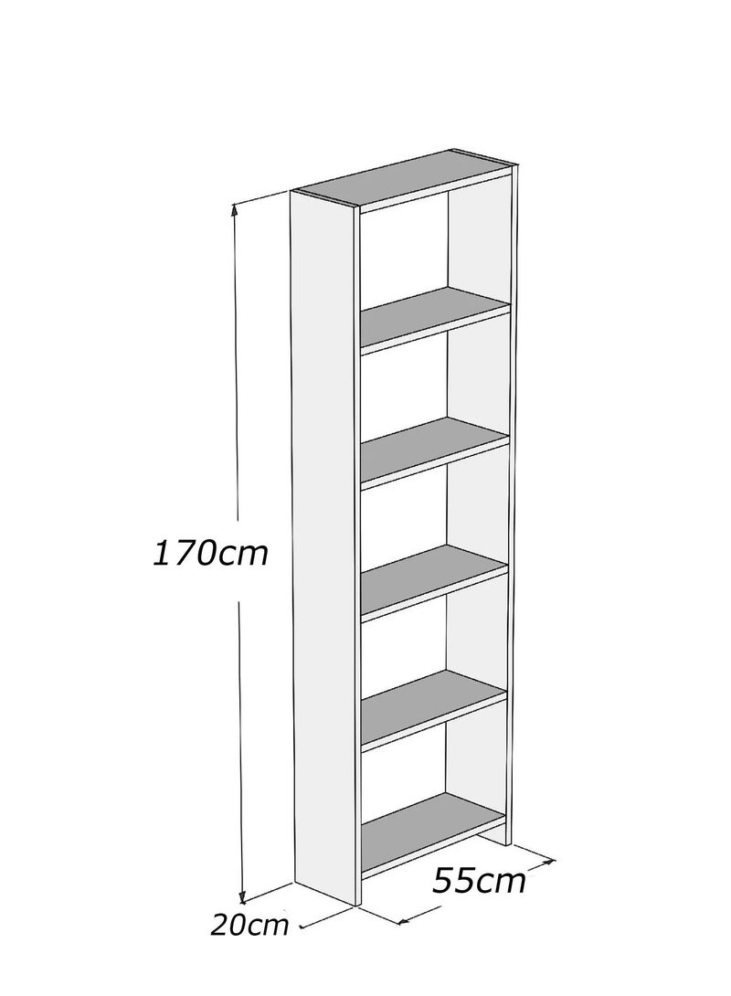 فرنتشر ستور مكتبة مودرن ، ارتفاع 170 سم - عرض 55 سم - عمق 20 سم ، من فرنتشر ستور. - Image 4