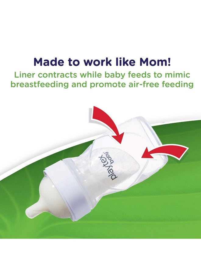 Diaper Genie زجاجة رضاعة للأطفال من Playtex مع بطانات معقمة مسبقًا وقابلة للاستخدام مرة واحدة، زجاجات بحجم 4 أونصات، عدد 3 زجاجات  - Image 4