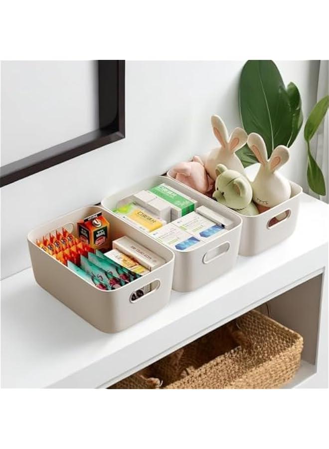 هوكور صناديق تخزين بلاستيكية من هوكور 4 قطع (30.5 × 20.2 × 12 سم) - حاويات تخزين قابلة للتكديس لتنظيم المؤن والخزانة والمطبخ والحمام على الرفوف والاحواض - Image 2