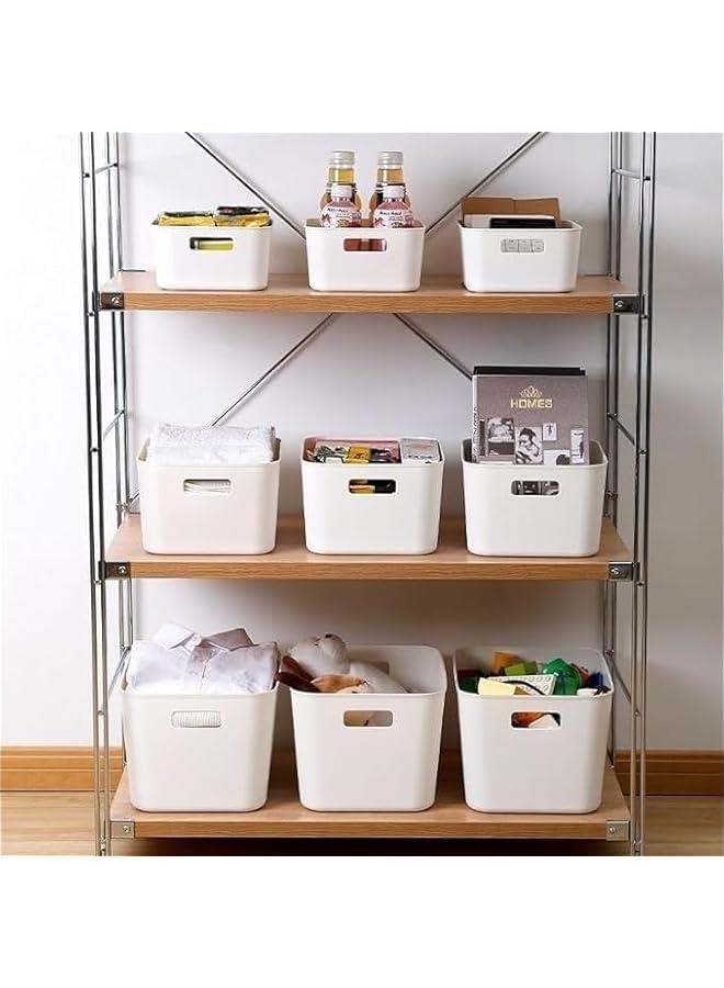 هوكور صناديق تخزين بلاستيكية من هوكور 4 قطع (30.5 × 20.2 × 12 سم) - حاويات تخزين قابلة للتكديس لتنظيم المؤن والخزانة والمطبخ والحمام على الرفوف والاحواض - Image 5