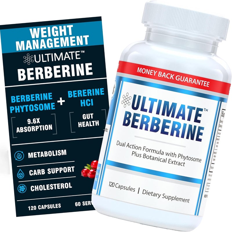 Ultimate Berberine Phytosome for Healthy Weight Management Metabolism  Gut Health  96X Absorption with Dual Action Formula  Immunity  Cholesterol Support  1000mg Clinically Proven Supplement - Image 1