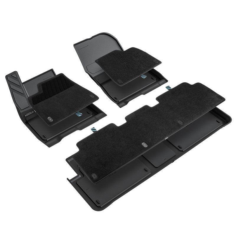 حصائر أرضية HALOBLK مع سجادة نايلون متوافقة مع تسلا موديل 3 هايلاند 2024 2025 مجموعة كاملة لحماية جميع الأحوال الجوية