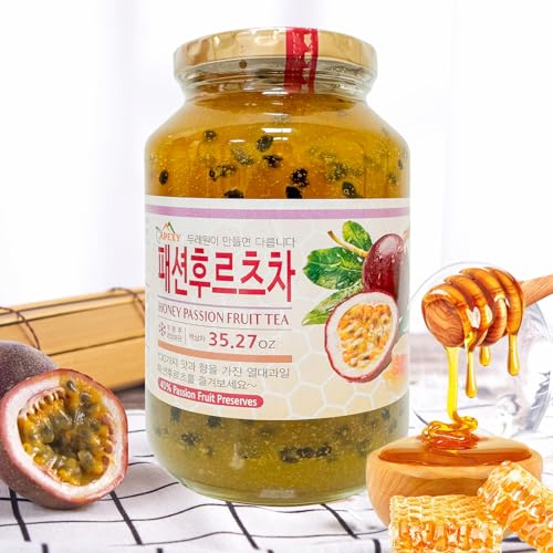 Apexy Authentic Korean Honey Passion Fruit Tea, Passionfruit Puree , Just Add Hot Water, Gourment Blend for Smoothies, Cocktails Desserts and Spread, No Artificial Colors, Versatile and Natural Delight, Made in KOREA 35.27oz (1kg). (Honey Passion Fruit) - Image 2