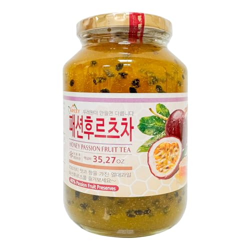 Apexy Authentic Korean Honey Passion Fruit Tea, Passionfruit Puree , Just Add Hot Water, Gourment Blend for Smoothies, Cocktails Desserts and Spread, No Artificial Colors, Versatile and Natural Delight, Made in KOREA 35.27oz (1kg). (Honey Passion Fruit) - Image 1