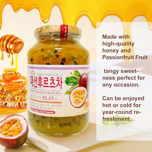 Apexy Authentic Korean Honey Passion Fruit Tea, Passionfruit Puree , Just Add Hot Water, Gourment Blend for Smoothies, Cocktails Desserts and Spread, No Artificial Colors, Versatile and Natural Delight, Made in KOREA 35.27oz (1kg). (Honey Passion Fruit) - Image 3