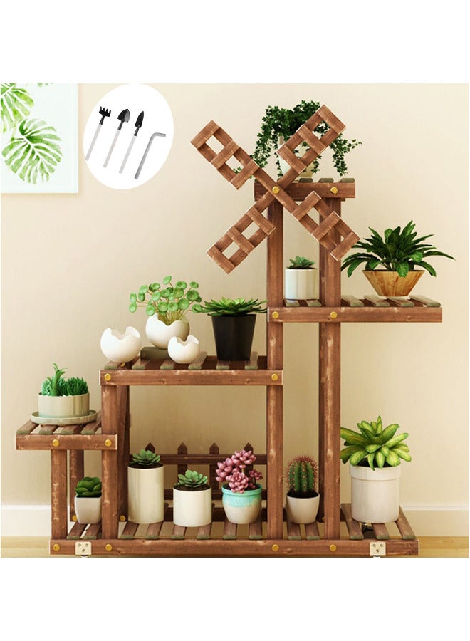 WinHolder Plant and Flower Display Stand Indoor Plant Shelf Outdoor Wood Plant Flower Rack for Living Room Patio Home Decor for Gardening - Image 1