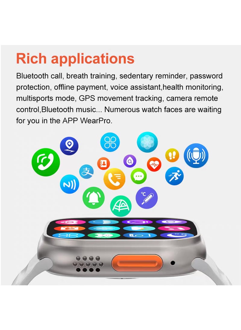 ProPremier - VS8 Wearfit Ultra Pro Smart Watch for Men, IP67 Waterproof, NFC, Titanium Case, 49MM, 3 Colorful Straps, Wireless Charging, ChatGBT Support - Image 1