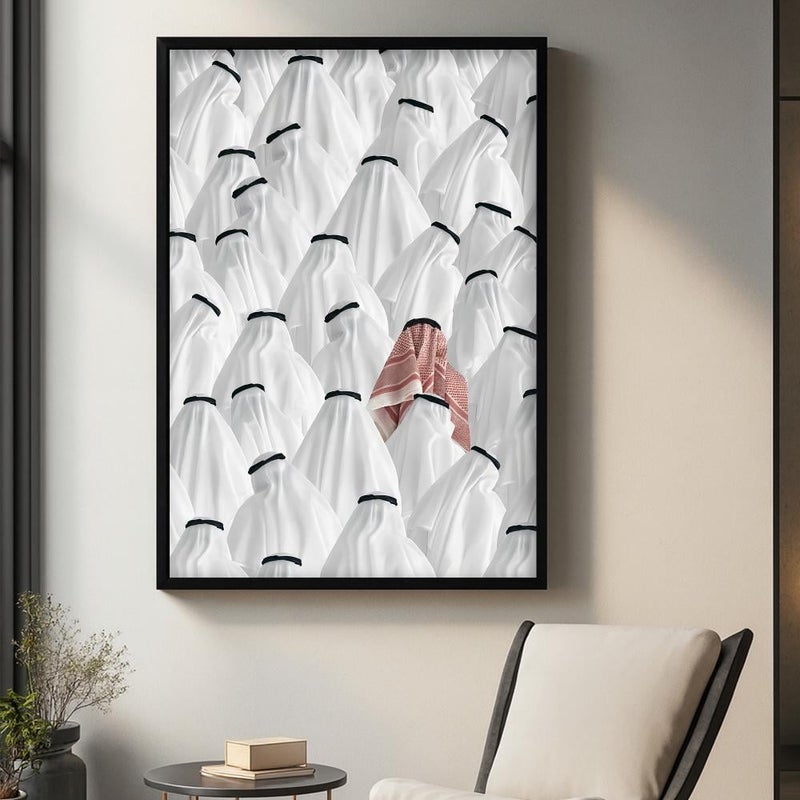 Marktna Canvas painting with a traditional art design and a hollow frame, measuring (50×70), one piece - Image 1