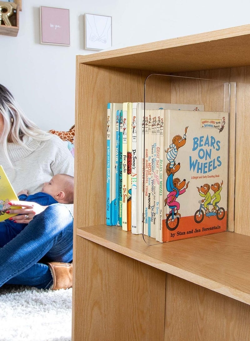 TPGP Clear Acrylic Shelf Dividers for Closets, Clothes, Handbags, Purses, Books, Sweaters - Nano Tape Separators to Organize Wooden Shelves - 11" Tall - Pack of 6  - Image 5