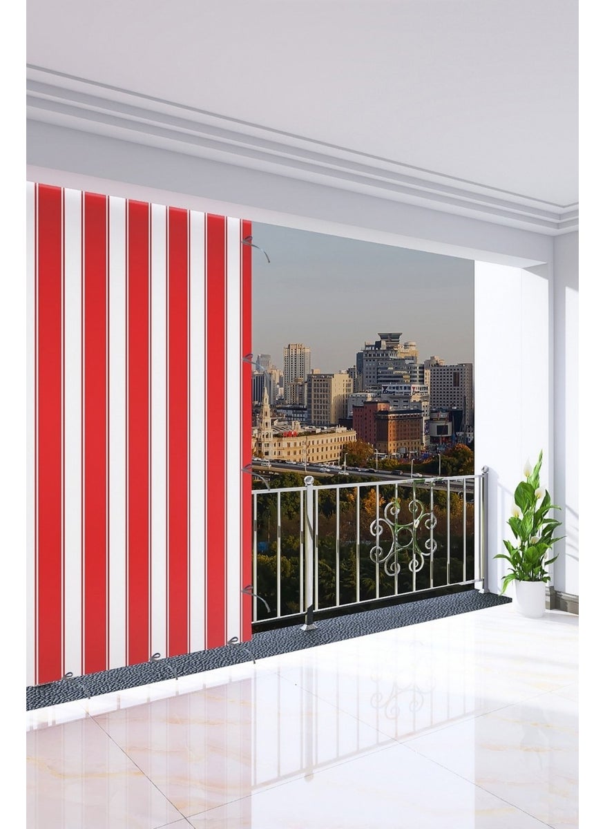 AL-CA HOME 300 x 200 cm Red Color Balcony Curtain  - Image 1