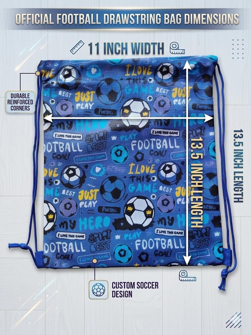 Demoda 10 Pack Football Theme Return Gift Party Supplies Favors Drawstring Bags for Kid's Birthday as Loot and Goodies Bags for Boys Girls Gifts Candy Snacks Storage Bag - Image 5