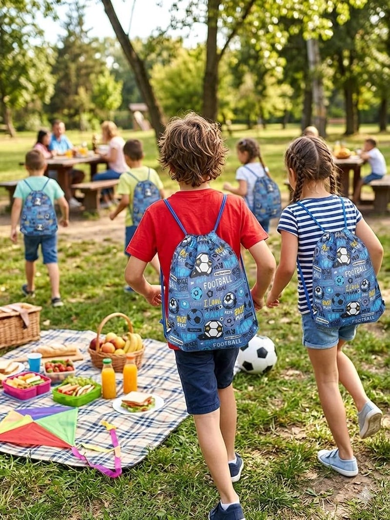 Demoda 10 Pack Football Theme Return Gift Party Supplies Favors Drawstring Bags for Kid's Birthday as Loot and Goodies Bags for Boys Girls Gifts Candy Snacks Storage Bag - Image 4
