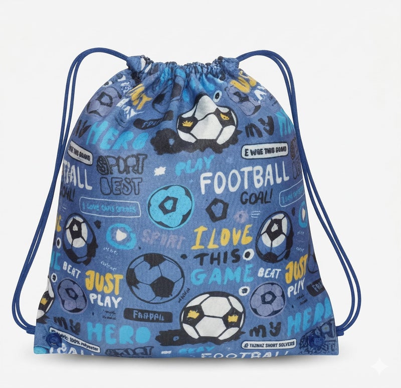 Demoda 10 Pack Football Theme Return Gift Party Supplies Favors Drawstring Bags for Kid's Birthday as Loot and Goodies Bags for Boys Girls Gifts Candy Snacks Storage Bag - Image 1