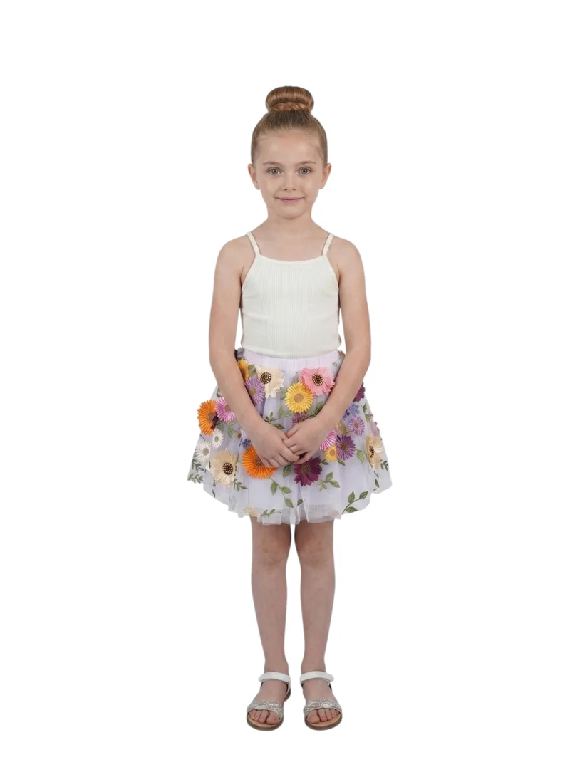 Bidani Floral Appliqué Tutu Skirt