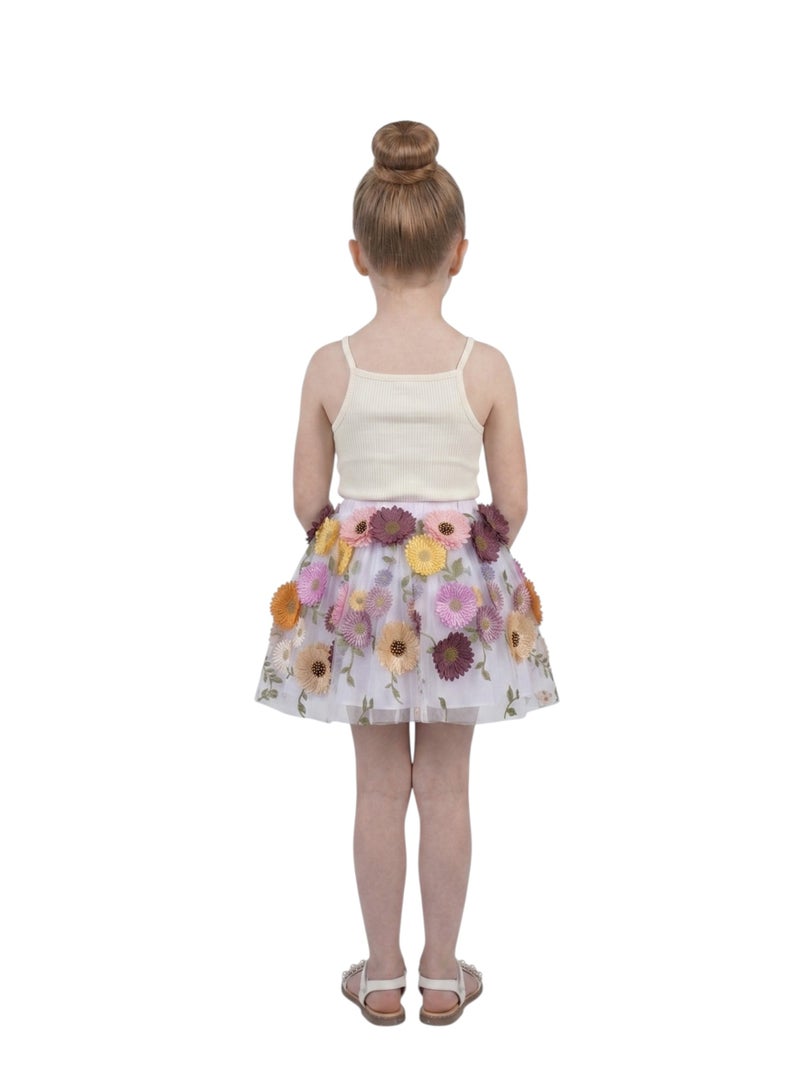 Bidani Floral Appliqué Tutu Skirt - Image 3