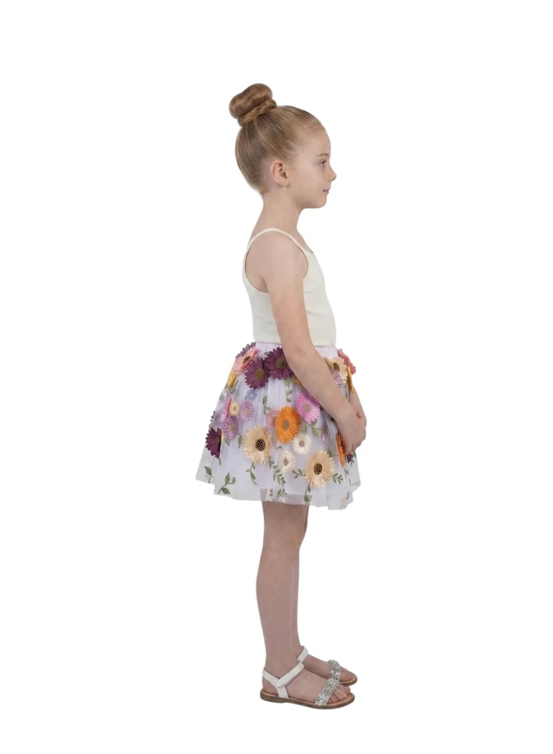 Bidani Floral Appliqué Tutu Skirt