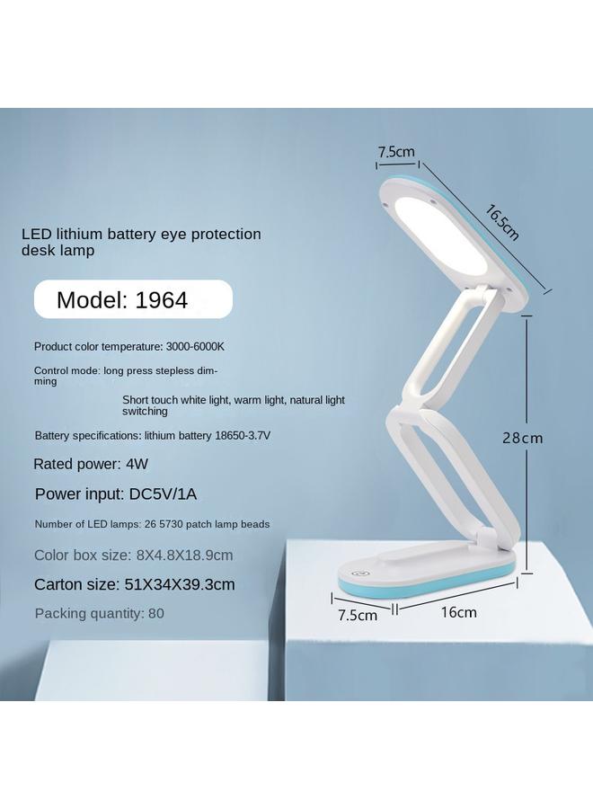 الأزرق جي دبليو جديد مصباح طاولة قابل للطي لحماية العين مصباح ليد لتعليم الطلاب قابل لإعادة الشحن مصباح طاولة لمس مكتب الأطفال مصباح طاولة القراءة بجانب السرير - Image 5