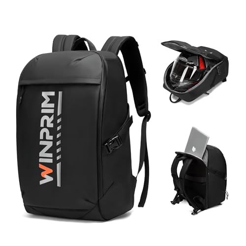 WINPRIM Motorcycle Helmet Backpack Large Capacity Reflective Waterproof Laptop Backpack with Padded Electronics Compartment Mochilas Para Motociclistas for Cycling Hiking Riding - Image 1