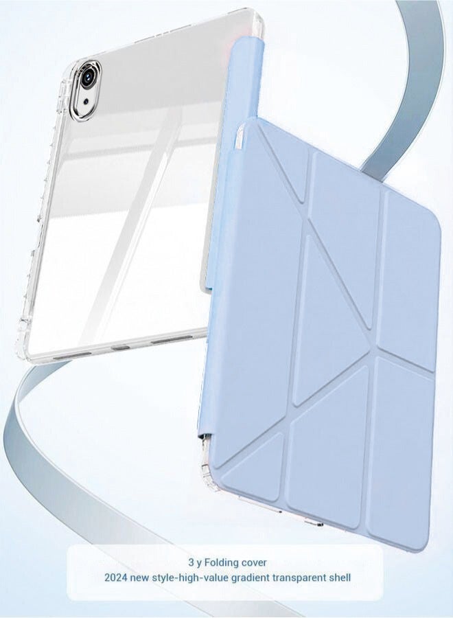 ELTRAZONE iPad 11th Generation Case (A16 2025) and iPad 10th 10.9 Inch Case With Pen Slot, iPad A16 Case Shockproof Y Folding Stand, Transparent Tpu Protective Case, iPad Cover With Flip Cover Stand Smart Wake-Up Blue - Image 4