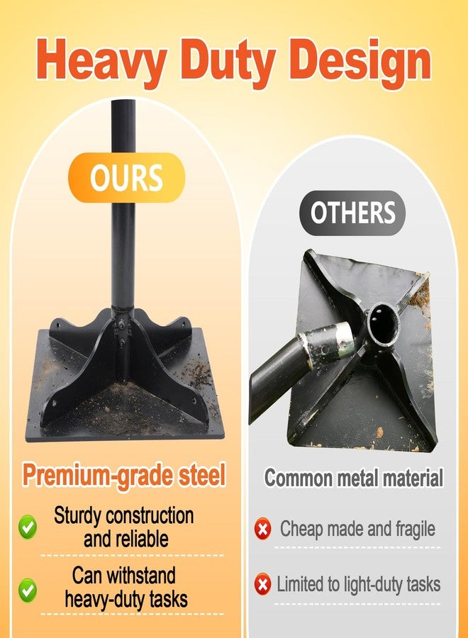 Acostop Heavy-Duty Steel Tamper, 8x8 Inch Hand Soil Tamper Garden Landscaping Tool for Ground & Gravel Leveling Dirt Compactor - Ergonomic Tamper Design, 48 Inches Total - Image 3