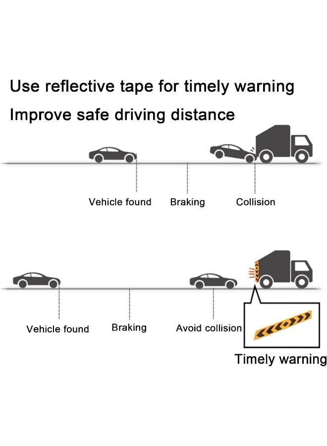 Biella 85Cm Waterproof Reflective Warning Stickers  High Visibility Fluorescent Orange And Black Arrow, Self-Adhesive Safety Tape For Cars, Trucks, Trailers, Motorcycles And More - Image 5