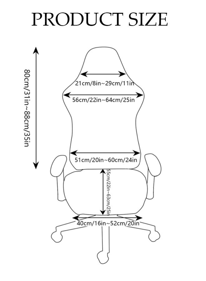 DUNISO Gaming Chair Covers Stretch Washable Computer Chair Slipcovers Ergonomic Gaming Chair Stretch Protector Slipcover with Armrests Cover for Armchair, Swivel Chair, Gaming Chair,Computer boss Chair - Image 2
