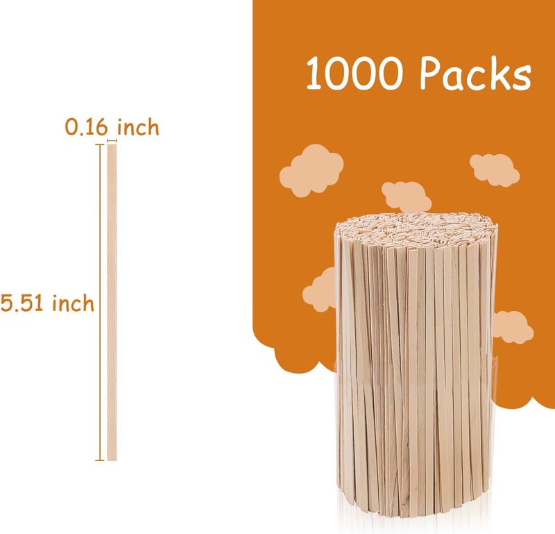 KTOJOY Wooden Coffee Stirrers 1000 Disposable 55 Stir Sticks for Coffee  Cocktails Swizzle Drink Sticks Coffee Bar Accessories - Image 4