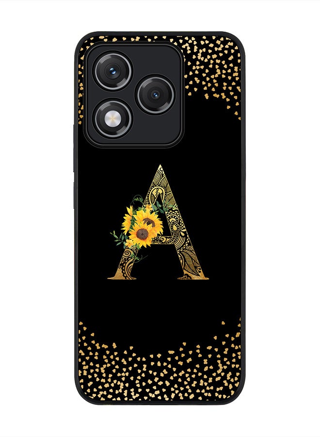 Stylizedd For Honor 400 Lite Case,Slim fit Camera Protection, Shockproof Thin Phone cover  - Custom Floral Monogram - A ( Black )