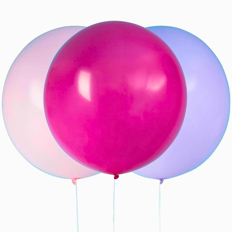 Unique Party 54581  24 Big Latex Purple Pink  Hot Pink Balloons Pack of 3 - Image 1