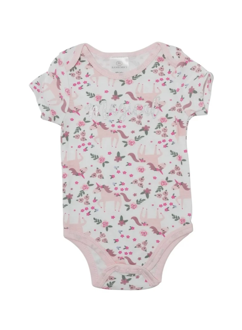 بمبىمىشى Bambimici Unicorn Print Short Sleeve with Pyjama 3-Piece